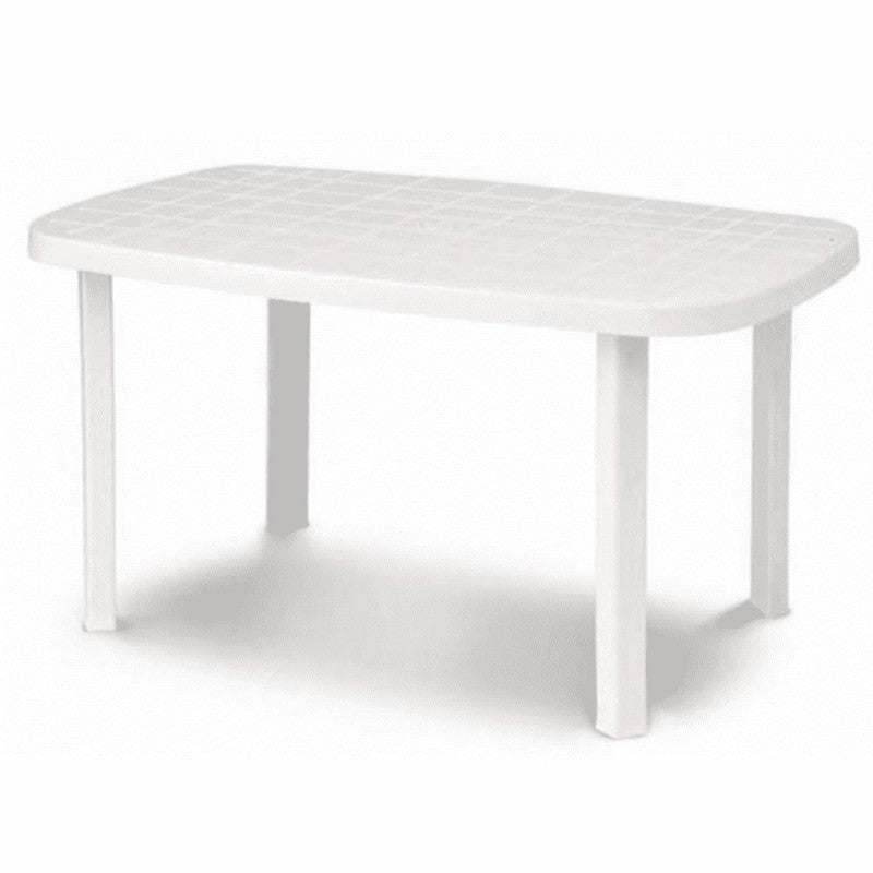 Tavolo da giardino in resina ovale bianco Otello 140x80x72 cm