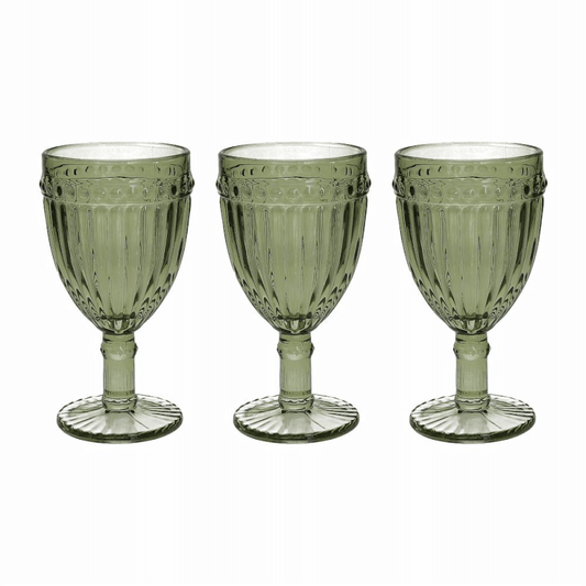 Set 3 Calici Verde Cc310 Dorico Vetro Verde