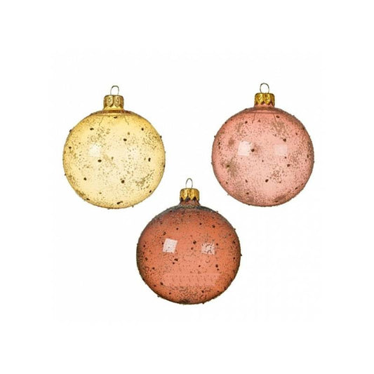 Pallina di Natale oro /marrone/terra  assortite decori natale cm 8 pz 1