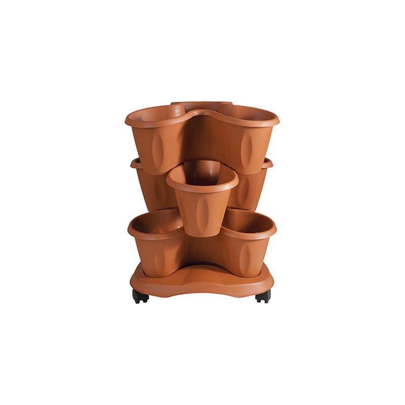 Vaso Trifoglio con Sottovaso in Terracotta 30015