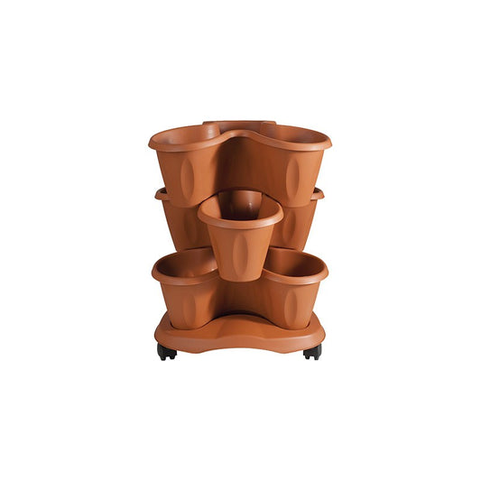 Vaso Trifoglio con Sottovaso in Terracotta 30015