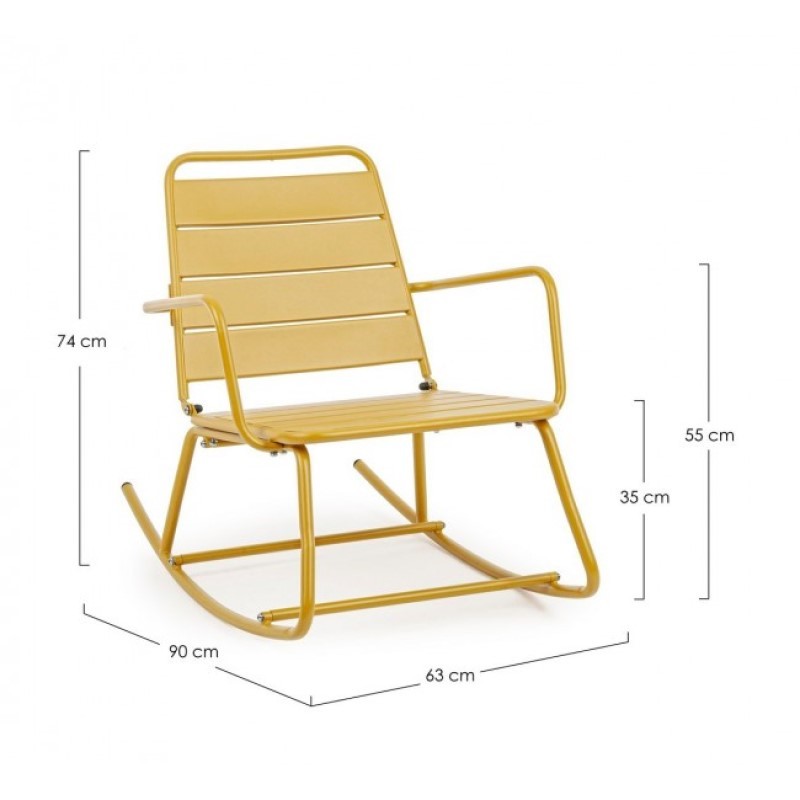 Sedia a dondolo giallo ocra Lillian Bizzotto - Dimensioni: 63 x 90 x 74h