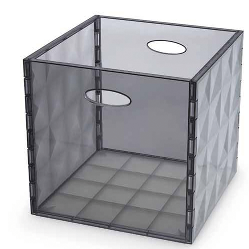 Crystal box trasparente/grigio H 30x31x31cm