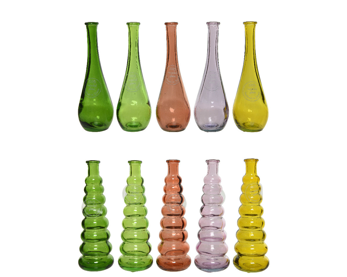 Vaso in vetro riciclato 10 colori assortiti