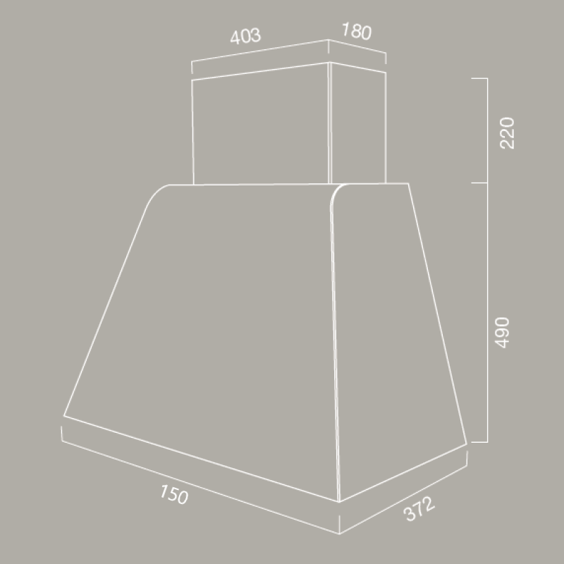 Cappa aspirante BRIO METAL in acciaio inox brunito cm 150