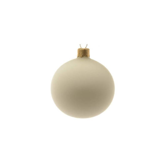 Pallina natalizia  in vetro decorazione albero   bianco opaco cm 6