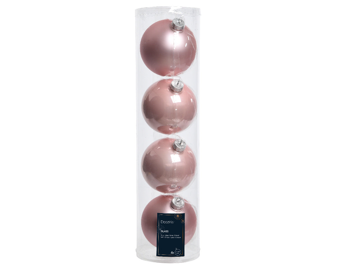 Box da 4 Palline di Natale colore rosa ø 10 cm