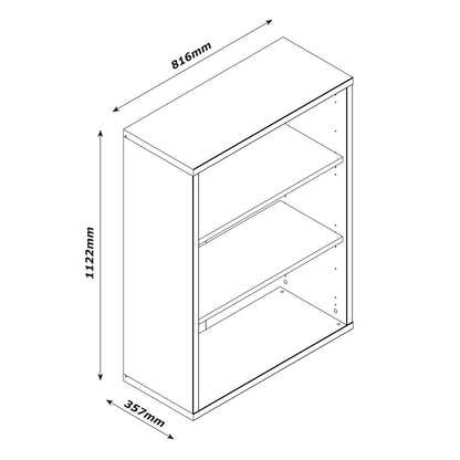 Libreria Bassa con 2 Ripiani Regolabili - Dimensioni: 111.90 cm x 81.60 cm x 35.70 cm