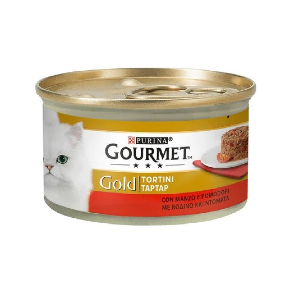 Gourmet Gold tortini con manzo e pomodori Purina 85 grammi