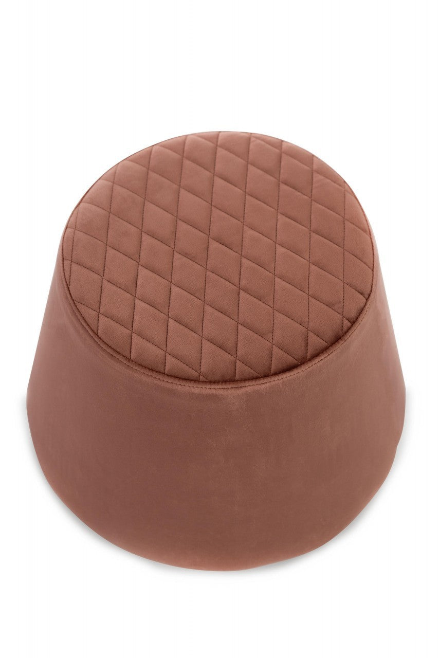 Pouf velluto metallo rosa antico cm 46,5 x 46,5 x h 33