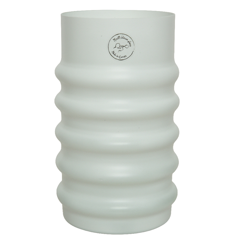 Vaso Vetro Rim Bianco H22 cm