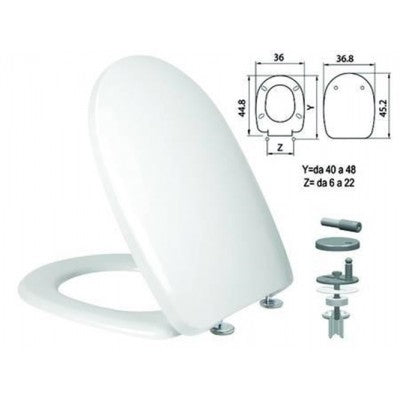 Sedile WC in termoindurente "Aqua" con cerniere inox H341 - Ferr 410823.