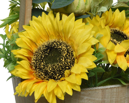 Girasole in vaso poliestere giallo