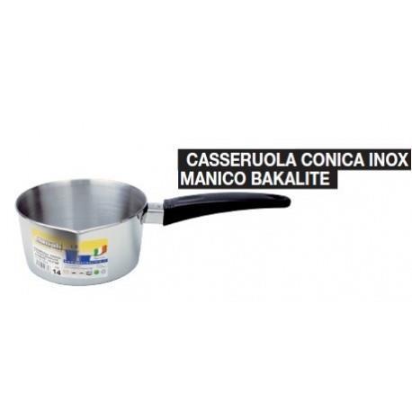 Casseruola conica in acciaio inox Gnali mod. Echo con manico in bakelite - 14