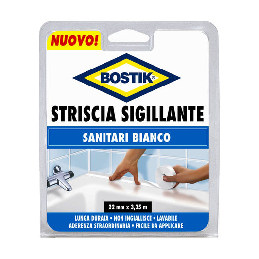 Striscia sigillante Bostik Strip, larghezza 22mm e lunghezza 3,35m.