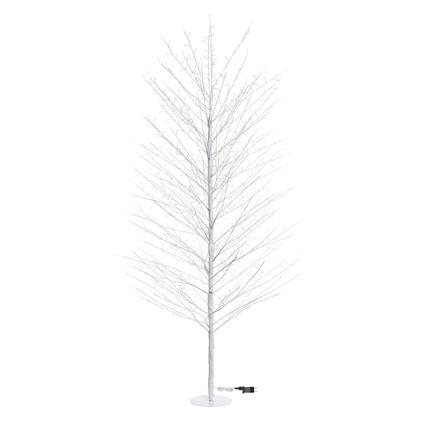 Albero Ramo TIGLIO Bianco H230cm 1560 MicroLED FlashLED 4m+ø115xH230cm Luci di Natale