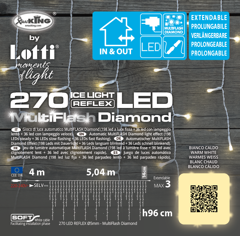 Ice Light 270 MiniLED MultiFLASH 504xH96cm
 Luci di Natale