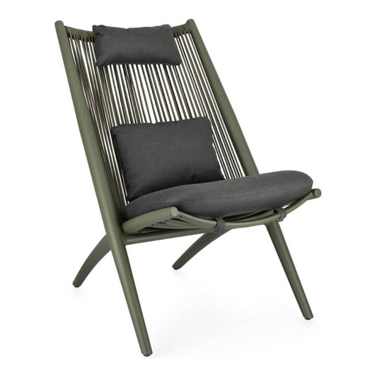 Poltrona Lounge Aloha verde con cuscini 66x84x98h cm