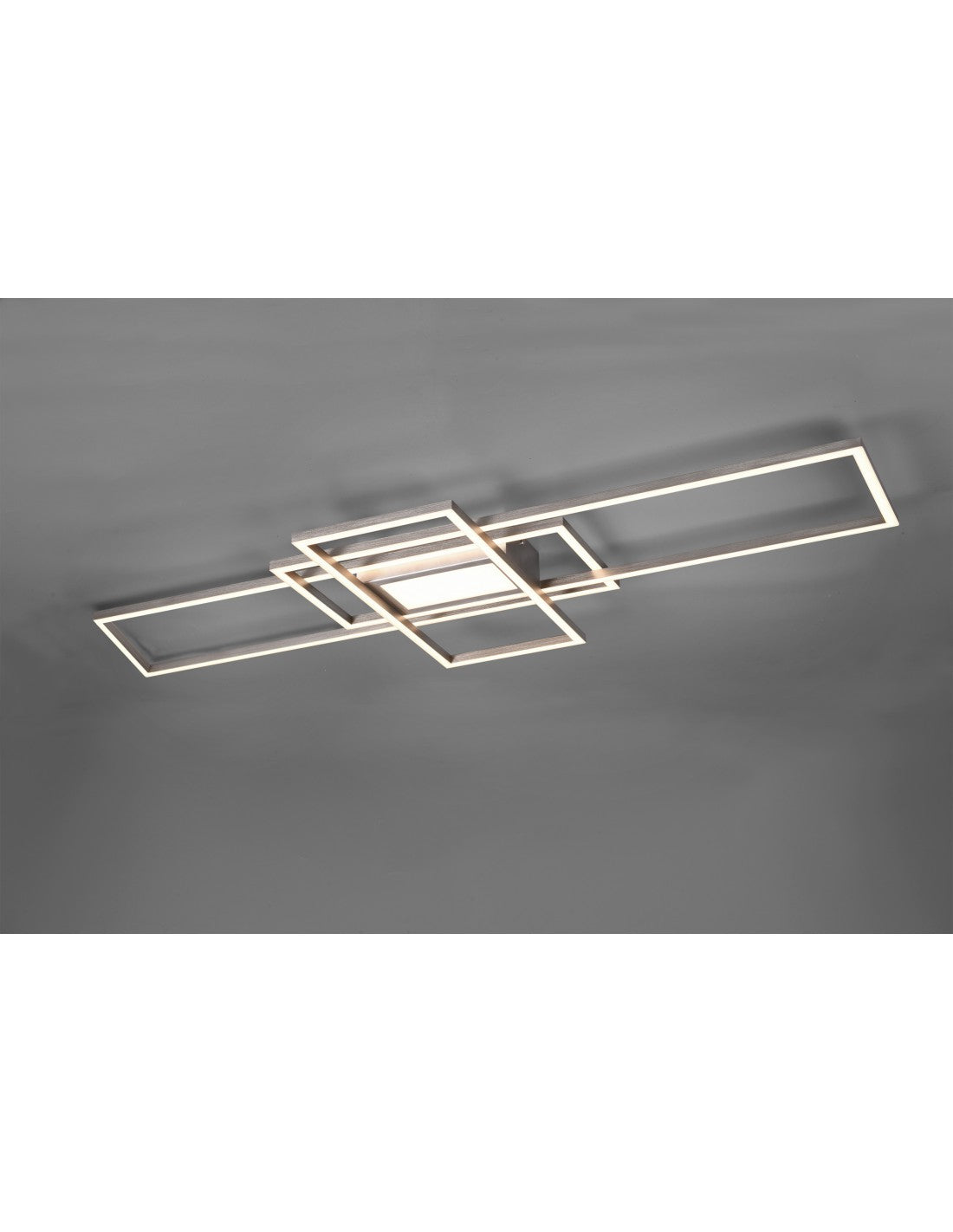 Plafoniera Irvine 3 Rettangoli Led 60w Nichel L105 cm Dimmerabile Trio Lighting