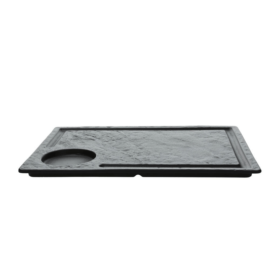 Piatto Bistecca rettangolare 33x24 cm Black in porcellana nero