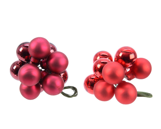 Grappolo decorativo di Natale rosso assortito ø2 cm