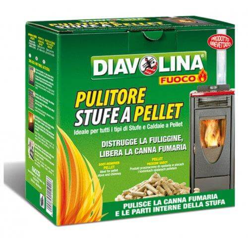 Diavolina Pellet Spazzacamino Stufe Caldaie Distrugge Fuliggine Canna Fumaria 1,5Kg