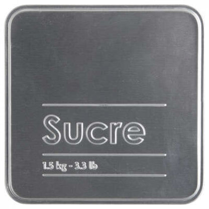 Contenitore da cucina per zucchero in ferro Nero 1,5kg 10,8x10,8x h18,4 cm