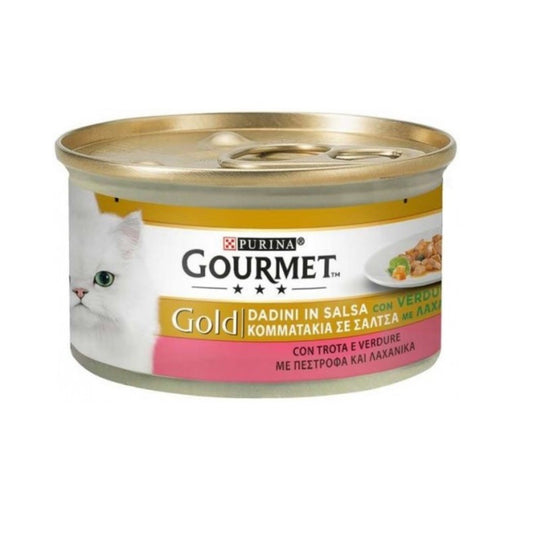 Gourmet Gold Dadini in salsa trota e verdure Purina 85 grammi