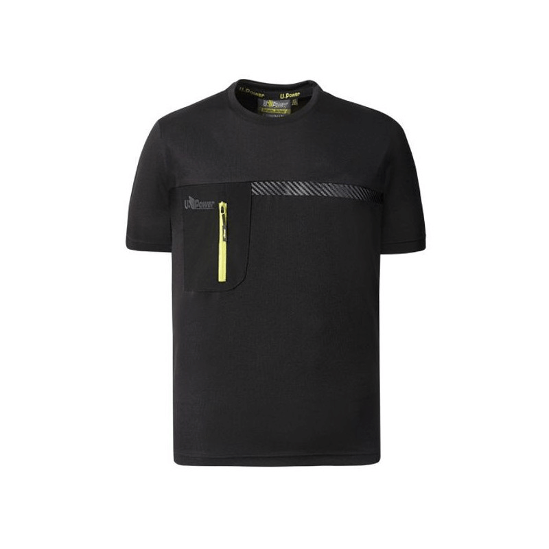 T-Shirt Black Carbon L Christal Upower