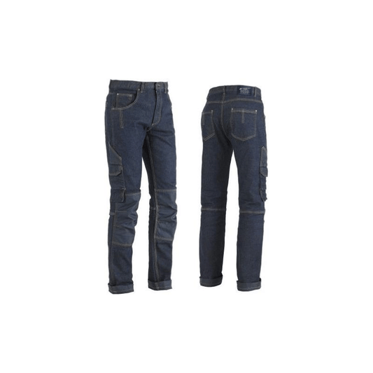 Pantalone Jeans Miner Elasticizzato Multitasca Cotone Lavoro Edilizia Piastrellisti (L)