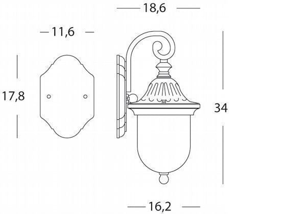 Applique In Basso E27  linea rain  ruggine