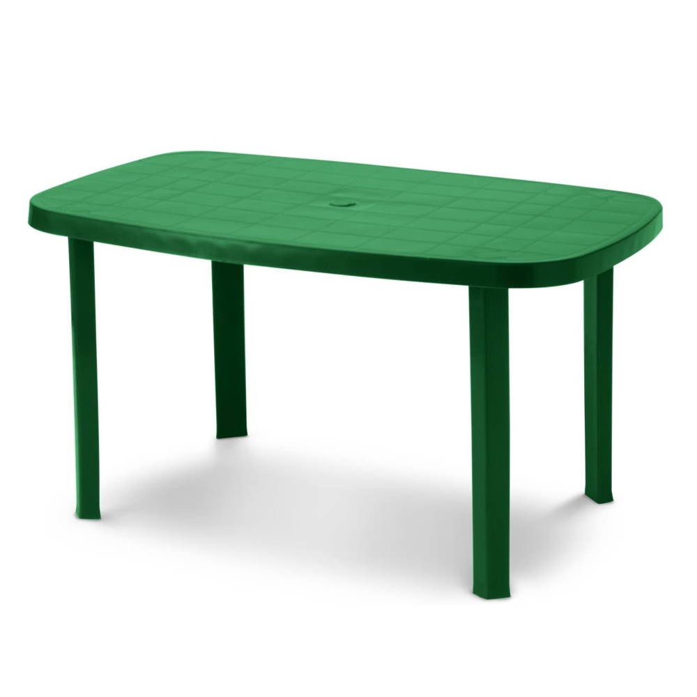 Tavolo da giardino in resina ovale verde Otello 140x80x72 centimetri