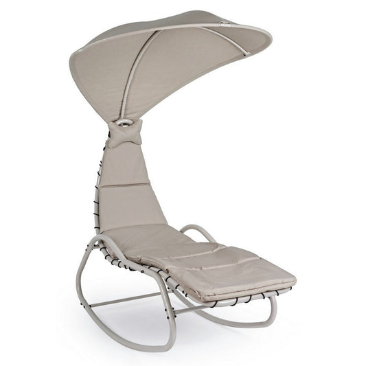 Chaise Longue Dondolo Baffin in metallo Avorio