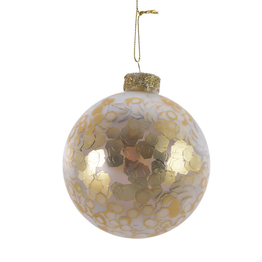 Pallina di Natale Oro con Scaglie 8 cm