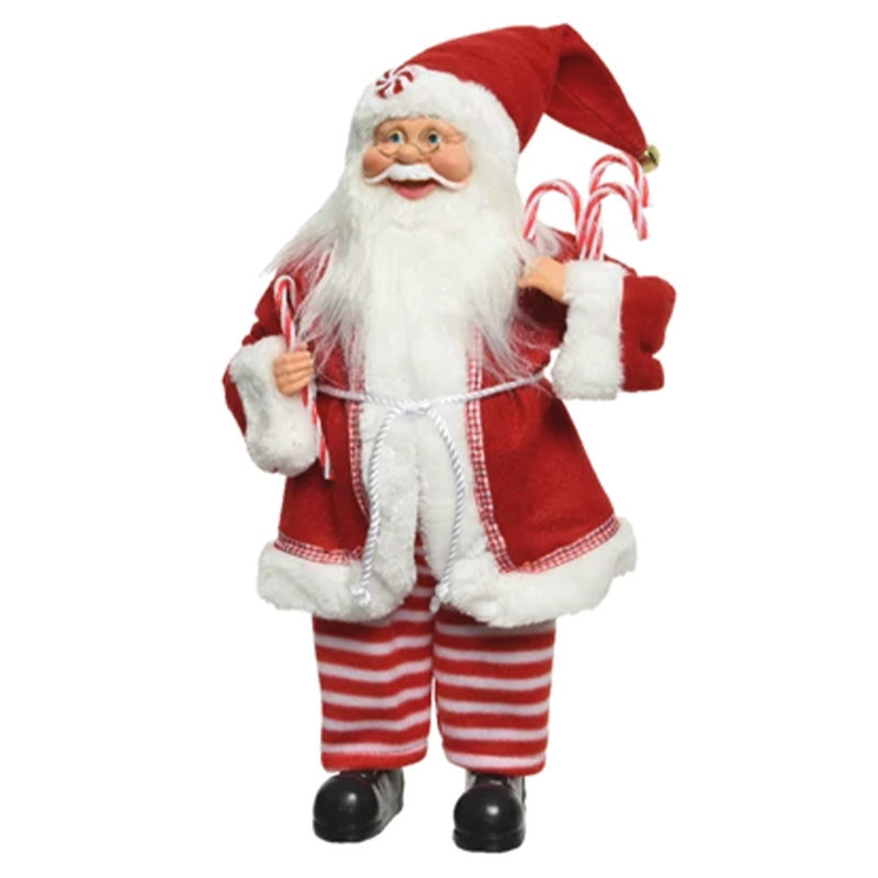 Babbo Natale con Caramelle - Decorazione Natalizia in Poliestere H 30 cm