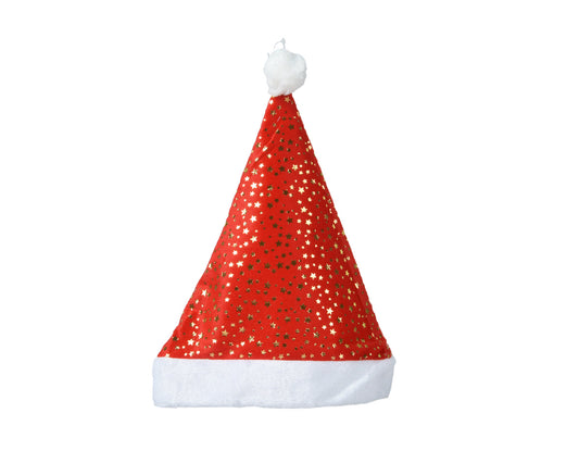 Cappello di Babbo Natale rosso/bianco 30x42 cm