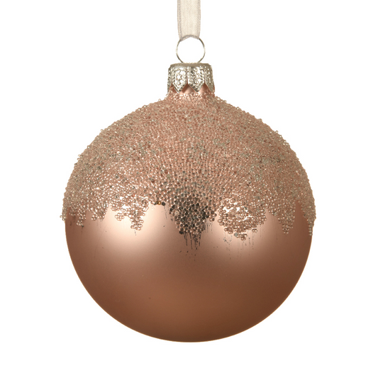 Pallina di Natale con Top Glitterato Ø8 cm