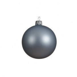 Pallina in vetro grigio opaco per albero di Natale - 6 cm