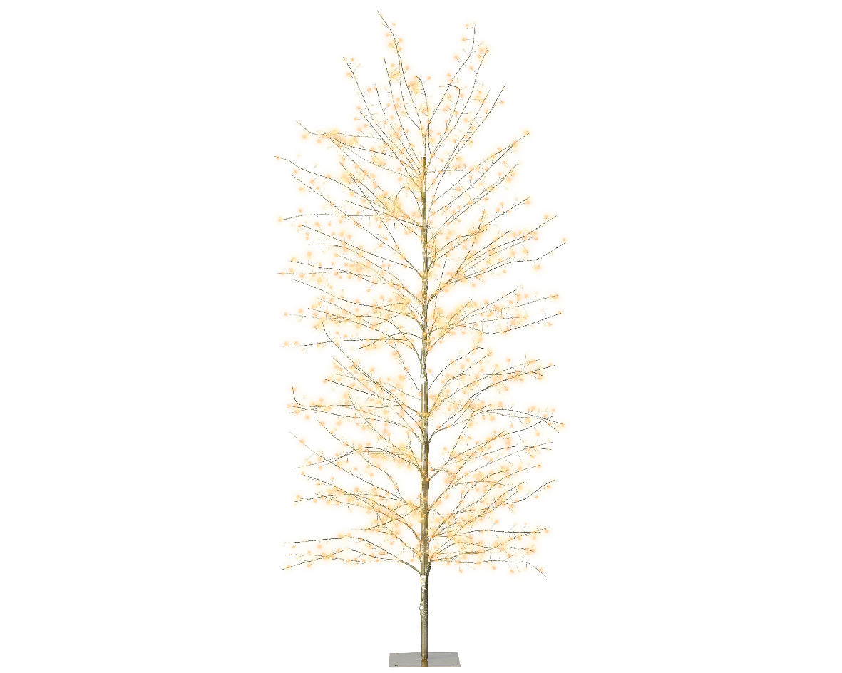 Albero rami micro LED 80x180 cm oro/bianco