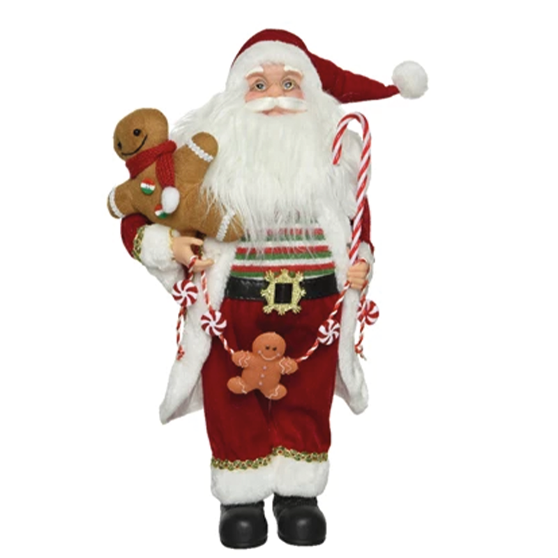 Statuetta Babbo Natale con pan di zenzero e bastoncini H 30